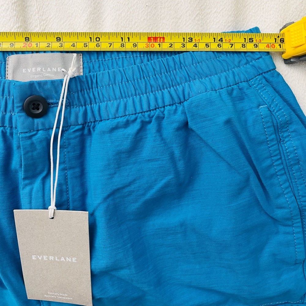 NWT Everlane Men’s Linen and Organic Cotton Blue Cargo Shorts Size Medium - Picture 4 of 5